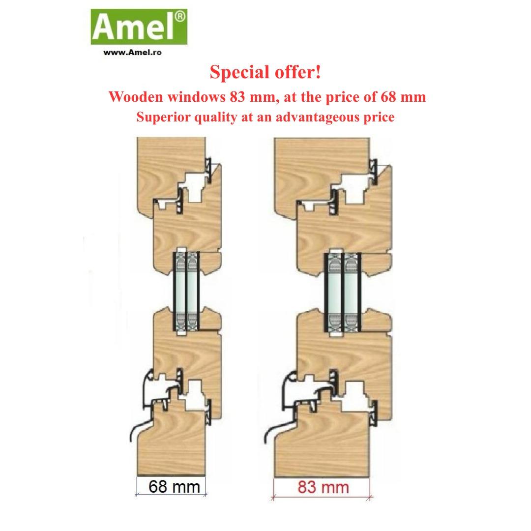 Wooden window 83mm