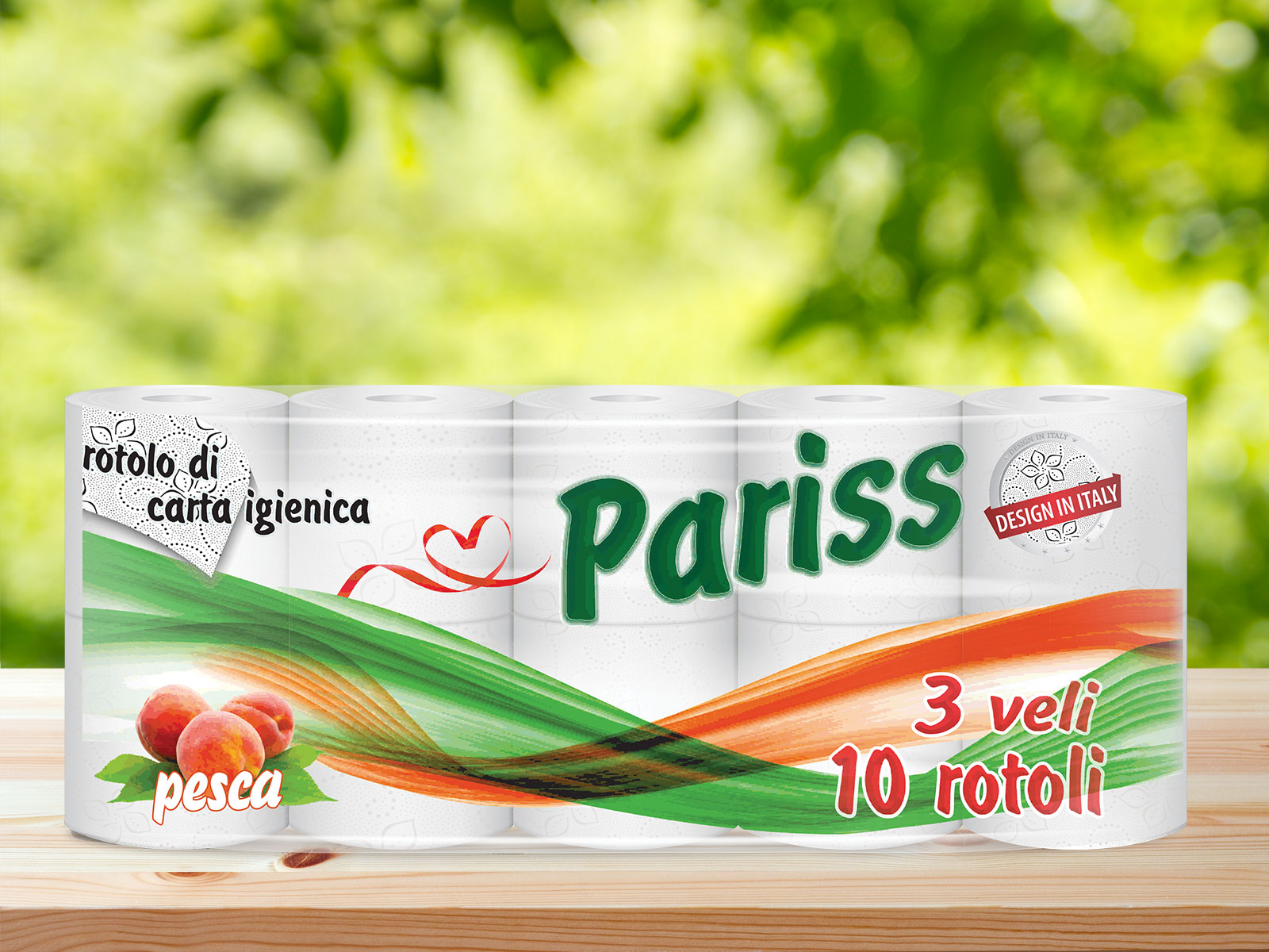 Pariss – Toilet paper – 3 ply – 10 rolls – peach