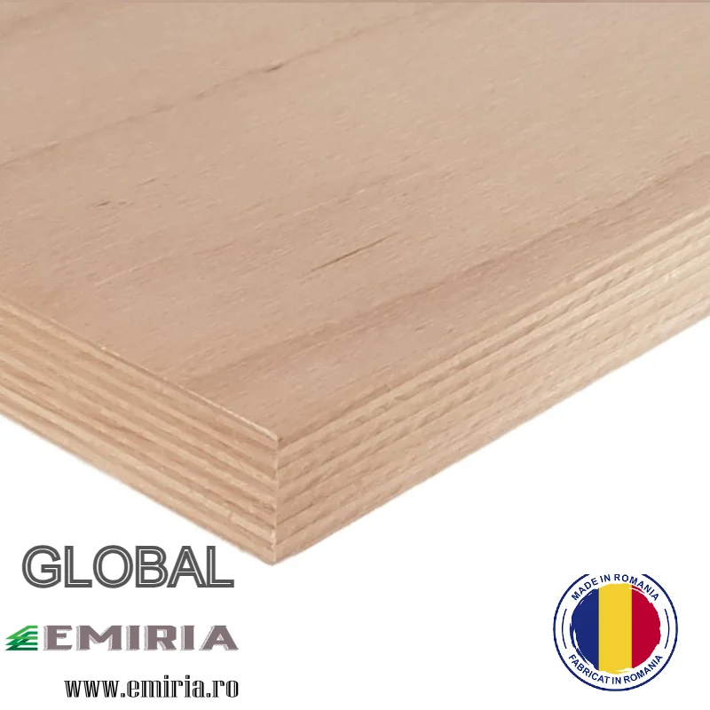 Beech Plywood C/C, GLOBAL – 2500x1250 mm or 2500x1500 mm, 10–50 mm thickness