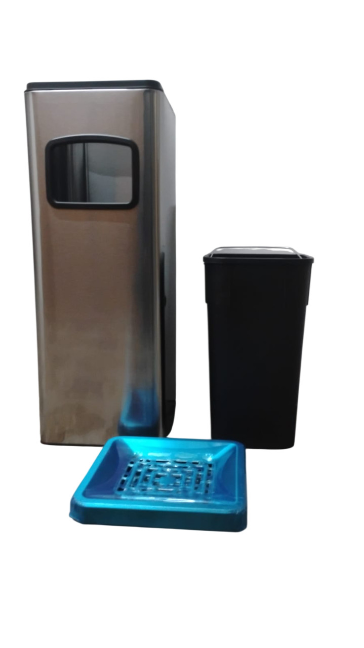 ElriBird | Outdoor trash can with ashtray and inner basket, perfect for use in stores, supermarkets, hotels, offices, or businesses