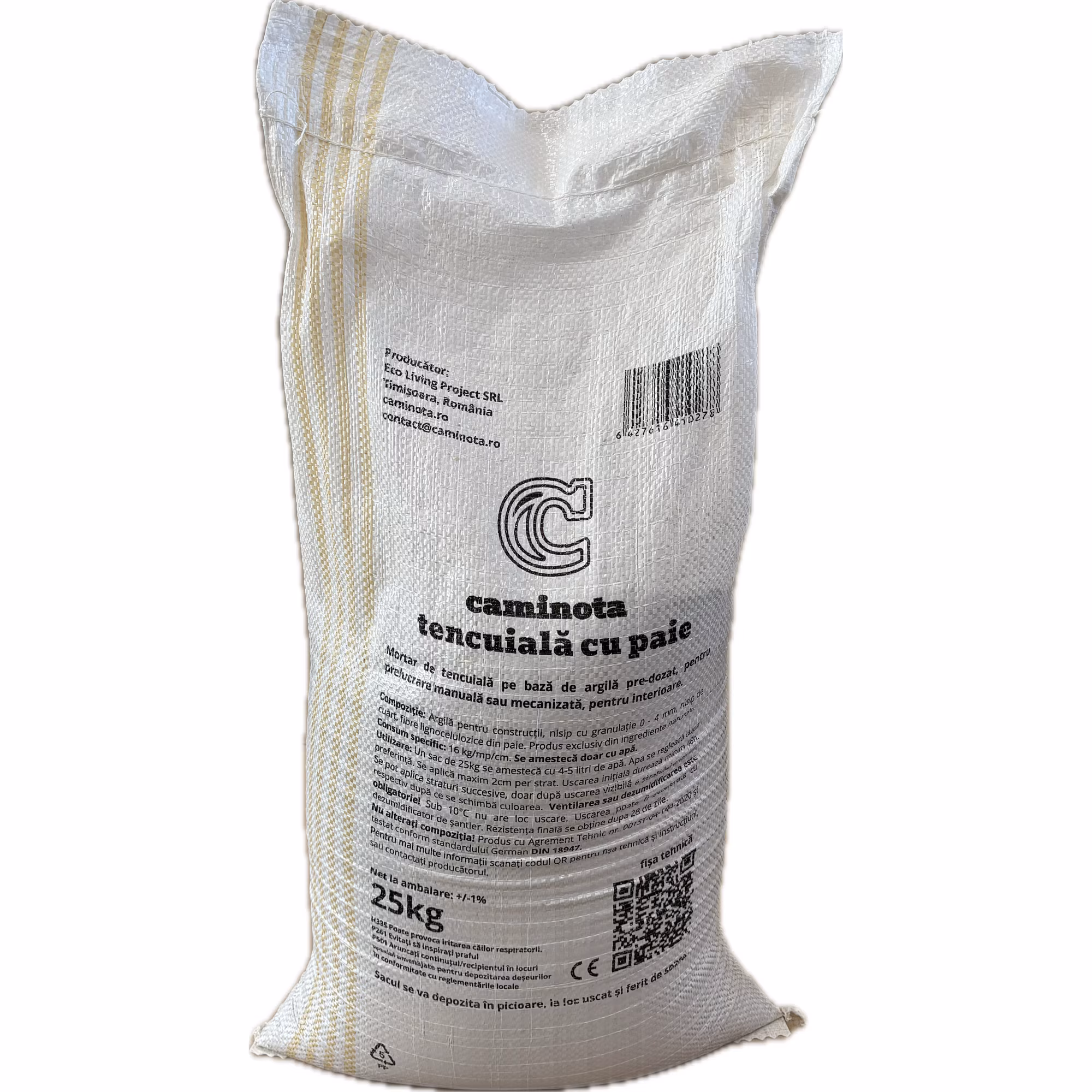 Caminota Natural Clay Plaster with Straw, 25 kg